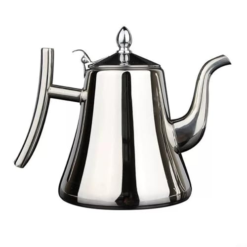 Teekanne aus Edelstahl für die Küche, Kaffeekanne, Induktionsherd, Wasserkocher mit integriertem Filterdesign (2,0 l, Silber) von AIDNTBEO