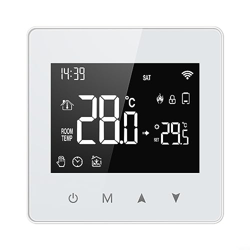 Tuya Thermostat mit Batterie, intelligentes programmierbares Thermostat, WiFi-Thermostat montiert an der Wand der Caldera Smart Life App kompatibel (muss mit Zigge Gateway verwendet werden) von AIDNTBEO