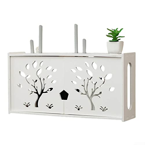 Wireless Router Rack Große Wireless Router Rack Wohnzimmer Wandmontage WiFi Aufbewahrungsbox Dekoration,B von AIDNTBEO