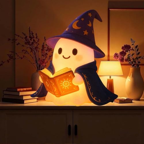 AIDODIA Ghost Swing Lamp- Niedliche Geister -Leselampe- Halloween Deko Led gespenster Lampe, ghosts Reading Book Lamp, Halloween-Dekoration FüR Leser Und Buchliebhaber, schlafzimmer deko (B Klein) von AIDODIA