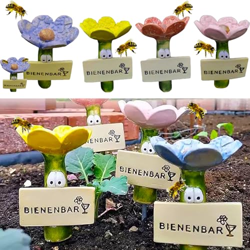BienenträNke TräNkestationen -4 StüCk InsektenträNke In Blumenform, BienenträNke FüR Den Garten, InsektenträNke Keramik,Schmetterlings-TräNkebecher, Insekten TräNke Trinkbecher FüR Durstige BestäUber von AIDODIA