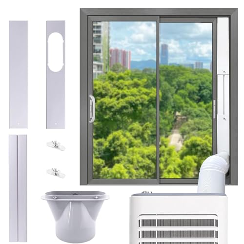 Fensterabdichtung FüR Mobile KlimageräTe Set- Abluftschlauch FensterdurchfüHrung, Einstellbare Fensterabdichtung Klimaanlage, Klima Fensterabdichtung Mit Abluftschlauch Adapter Fenster (A) von AIDODIA