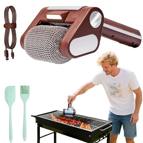Saker Grillreiniger Elektrisch - Sakerplus Elektrischer Grillreiniger, Abnehmbare 304 Edelstahltrommel, SpüLmaschinenfester Kopf, 350 U/Min, Hochgeschwindigkeitsreinigung Geeignet For AußEngrills von AIDODIA