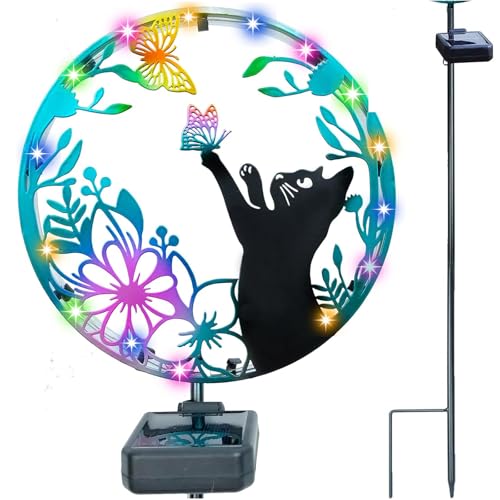 Solar Silhouette Garten Lampe- Solarfiguren FüR AußEn Garten Deko- Solarstecker FüR AußEn Garten, Solar Schmetterlinge FüR AußEn- Solarstecker Gartendeko FüR DraußEn Wetterfest Gartenleuchten (B) von AIDODIA