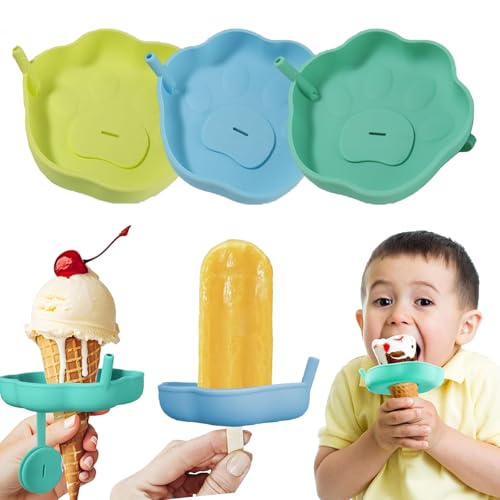 Tropffreie Eis Am Stiel Halter FüR Kinder- 2 In 1 Eishalterung Kinder Silikon, Eisformen Kinder Bpa Frei Eis Am Stiel Halter Silikon, 11cm Wiederverwendbarer Eis Halter Mit Strohhalm (3) von AIDODIA