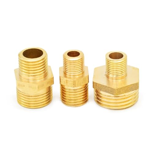 Messingrohr Sechskantnippel Fitting 1/8 1/4 3/8 1/2 3/4 Zoll ConnectorMale To Male Wasser Öl Gas Connector 1Pcs(1-2 fen) von AIDUFUOD