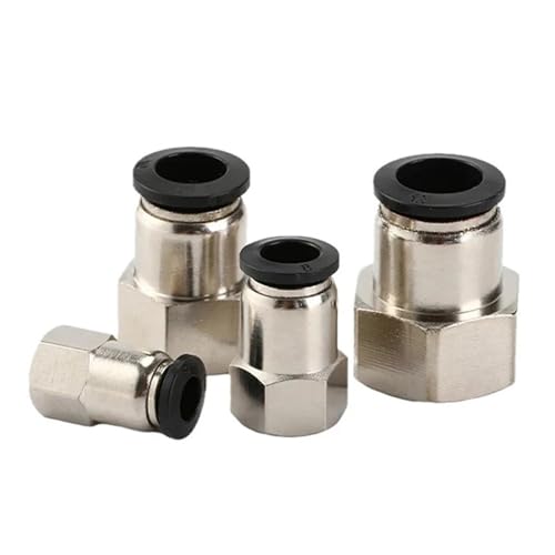 Pneumatische Anschlussfitting PCF 4 6 8/10mm Gewinde 1/8 1/4 3/8 1/2 Schwarze Kunststoffschlaucharmaturen 1St(6-03 (6mm-3l8)) von AIDUFUOD