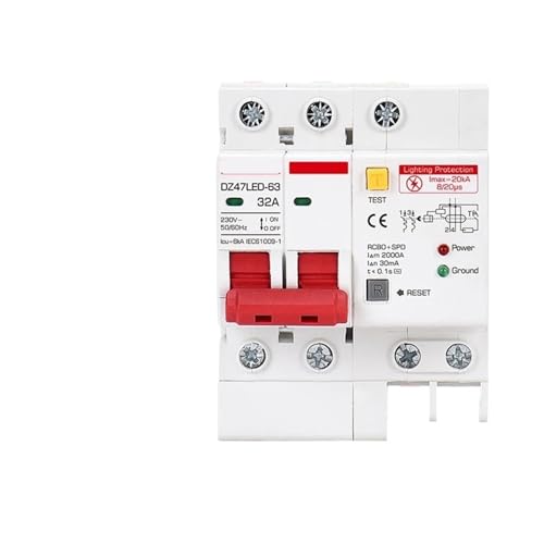 Strom Circuit Breaker Mit Überlast RCD RCBO RCCB Mit Schutz MCB Protector 1Pcs(2P-PE-220V 20KA,32A) von AIDUFUOD