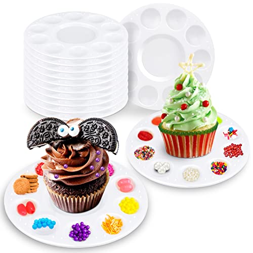 AIERSA Cupcake-Deko-Tablett für Kinder, mit 10 Mulden für Dessertstreusel, Kindergeburtstagsparty-Zubehör (10 Stück) von AIERSA
