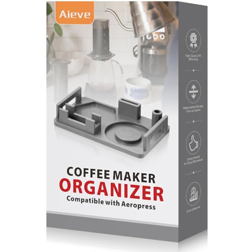 Aieve Kaffeestation-Organizer, kompatibel mit Aeropress-Kaffeemaschine, Kaffee-Aufbewahrungs-Caddy Kaffeefilterhalter von AIEVE