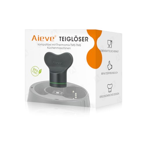 Aieve Teiglöser Teigblume Messerdrehhilfe kompatibel mit Thermomix TM5 TM6 Küchenmaschinen, Drehhilfe Ersatzteil zum Einfachen Entnahmen von Teig aus Mixtopf (Upgrade: Grau) von AIEVE