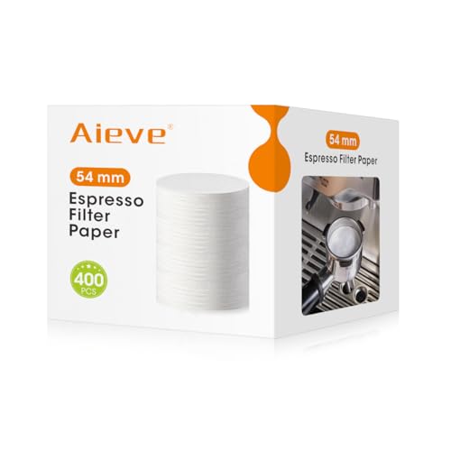 Aieve Espresso-Papierfilter, kompatibel mit Breville Barista Espresso-Kaffeemaschine, 54 mm Espresso-Filter, Pucksieb, Siebträgerpapier (400 Stück) von AIEVE