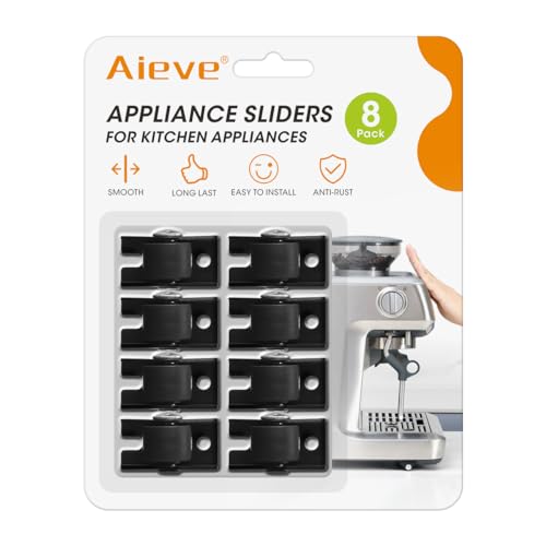 Aieve Kugelrollen für kleine Küchengeräte, 8 STK. Mini Möbelrollen Lenkrollen Selbstklebende drehbare Rollen Zubehör für Heißluftfritteuse Kaffeemaschine Aufbewahrungsbox usw.(Schwarz) von AIEVE