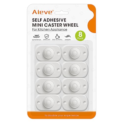 Aieve Kugelrollen für kleine Küchengeräte, 8 Stk. Mini Möbelrolle, Kleberollen für Kaffeemaschine selbstklebende 360° drehbare Rollen Zubehör für Heißluftfritteuse Küchengeräte Aufbewahrungsbox usw. von AIEVE