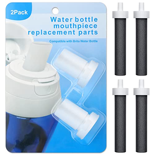2 Stück Beißventil-Ersatz, kompatibel mit Brita Wasserflasche & Brita Filter Wasserflasche Ersatz, plus 4 Stück Wasserflaschenfilter für Brita, Silikon Wasserflasche Mundstück Ersatz 2 Stück Beißventil-Ersatz, kompatibel mit Brita Wasserflasche & Brita Filter Wasserflasche Ersatz, plus 4 Stück Wasserflaschenfilter für Brita, Silikon Wasserflasche Mundstück Ersatz von AIEX
