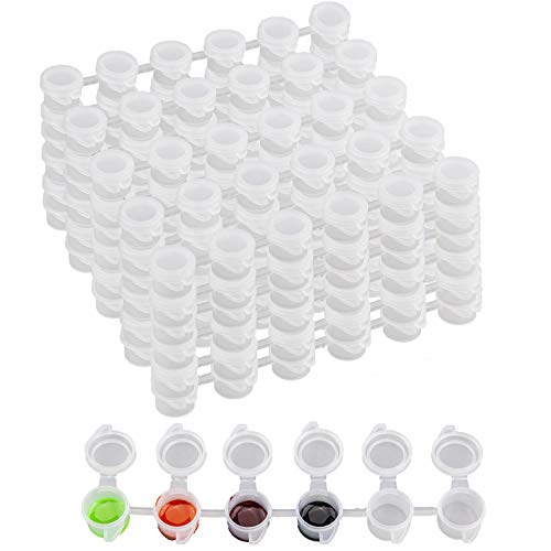 AIEX 120 Töpfe Leere Farbtopfstreifen, Mini-Farbtöpfe mit Deckel Aufbewahrungsbehälter für Schulen, Sommercamp, Malkunstfestivals (20 Streifen, 5 ml) von AIEX