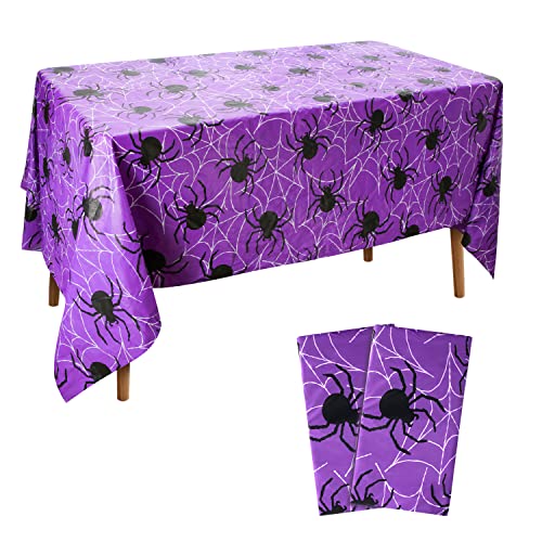 AIEX 2 Stück Halloween Tischdecke, 1.3x2.2m Halloween Tischdecke Spinnennetz Spinnennetz Tischdecke Rechteckige Tischdecke für Indoor Outdoor Halloween Party Dekoration von AIEX