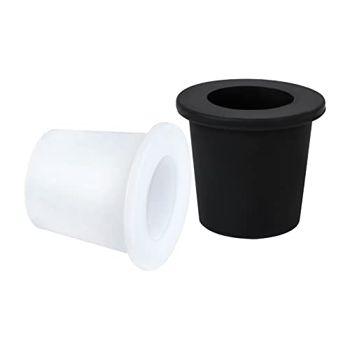 AIEX 2 Stück Tischschirm Loch Ring, Weiches Siliko Schirmkegel für 5cm bis 6,4cm Terrassentischlöcher 3,8cm und kleinere Schirmstangen (Schwarz, Weiß) von AIEX