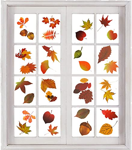 AIEX 200 Stück Herbst Blätter Fensteraufkleber Thanksgiving Fenster haftet Herbst Blätter Thanksgiving Dekorationen Saisonale Urlaub Fenster Aufkleber von AIEX