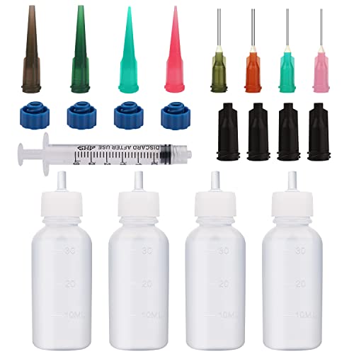 AIEX 21-teiliges Set mit Nadelflaschen, Applikator-Flaschen, 30 ml, mit stumpfen Nadelspitzen, 14 GA, 16 GA, 18 GA, 20 GA, Tropfflasche, Kunststoff, Spritze, Applikator für DI AIEX 21-teiliges Set mit Nadelflaschen, Applikator-Flaschen, 30 ml, mit stumpfen Nadelspitzen, 14 GA, 16 GA, 18 GA, 20 GA, Tropfflasche, Kunststoff, Spritze, Applikator für DI von AIEX