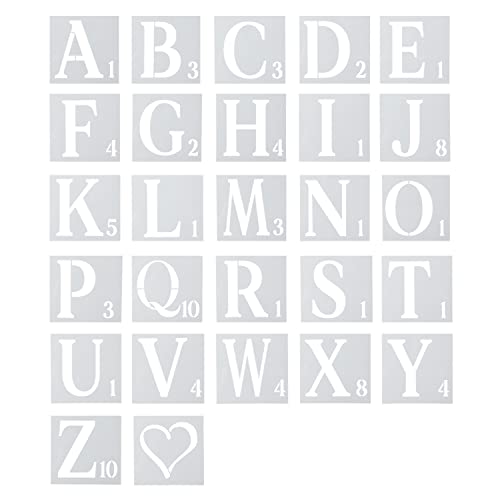 AIEX 27 Stück Buchstabenschablonen 15 cm wiederverwendbare Buchstaben- und Zahlenschablonen aus Kunststoff Alphabetschablonen Zahlenschablonen für Kunstzeichnungen Basteln DIY-Schreiben von AIEX