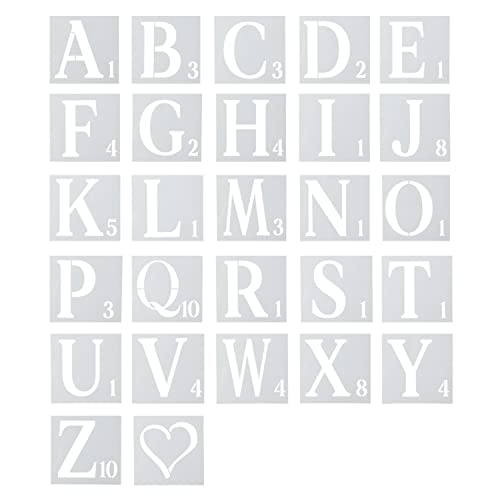 AIEX 27 Stück Buchstabenschablonen 15 cm wiederverwendbare Buchstaben- und Zahlenschablonen aus Kunststoff Alphabetschablonen Zahlenschablonen für Kunstzeichnungen Basteln DIY-Schreiben AIEX 27 Stück Buchstabenschablonen 15 cm wiederverwendbare Buchstaben- und Zahlenschablonen aus Kunststoff Alphabetschablonen Zahlenschablonen für Kunstzeichnungen Basteln DIY-Schreiben von AIEX