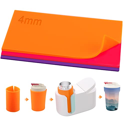 AIEX 3 Stück Silikon Sublimation für Cricut-Becherpresse, 3 Dicken kompatibel Sublimationsbecher Hochtemperatur-Silikon für die Sublimation von Tassen (Bunt, 24,9 x 12,2 cm) von AIEX