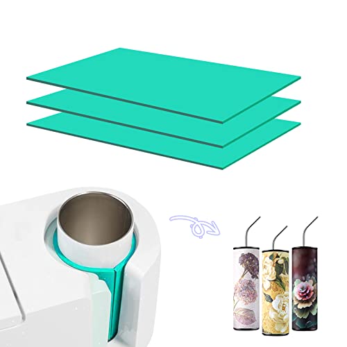 AIEX 3 Stücke Becherklemme Silikon Becher Tumbler Wrap Sleeve für Cricut Tassen Sublimationsmaschine Tassenpressmaschine Sublimationsdruck Hochtemperatur ungiftig (Grün, L25 x W12cm) von AIEX