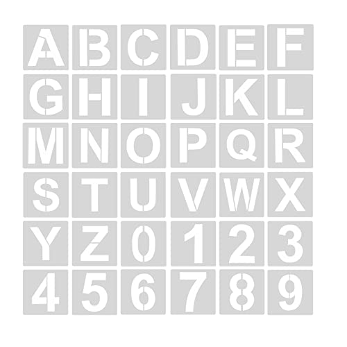 AIEX 36 Stück Alphabet-Schablonen, 10 cm, Kunststoff, wiederverwendbar, Buchstabenschablonen, Schablonen für Handwerk, Zahlen, für Kunst, Projekte, Dekoration, DIY, Malen AIEX 36 Stück Alphabet-Schablonen, 10 cm, Kunststoff, wiederverwendbar, Buchstabenschablonen, Schablonen für Handwerk, Zahlen, für Kunst, Projekte, Dekoration, DIY, Malen von AIEX