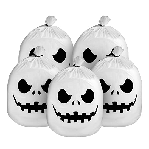 AIEX 5 Stück Abfallsäcke Abfallsäcke Garten Gartensack Gartenabfallsack Halloween-Blattsäcke, 76,2 x 61 cm, Kunststoff, große Rasensäcke, Halloween-Blattsäcke, Halloween-Dekorationen von AIEX