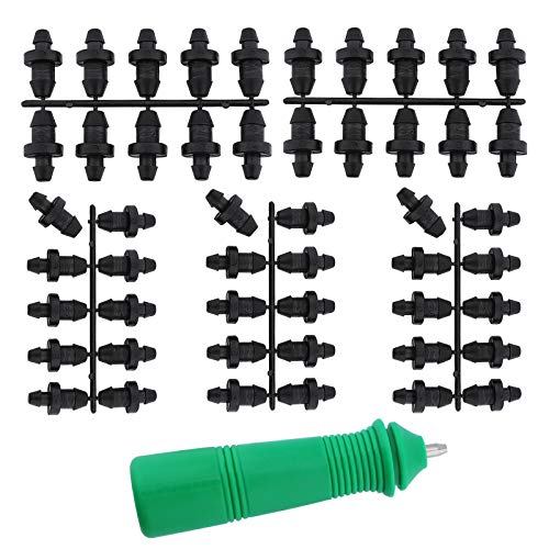 AIEX 50 Stück Tropfbewässerungsstopfen Tropfbewässerungsrohr-Verschlusslochstopfen Mit 1 Stück Lochstanzwerkzeug Für Hausgarten-Schlauchrohrzubehör von AIEX