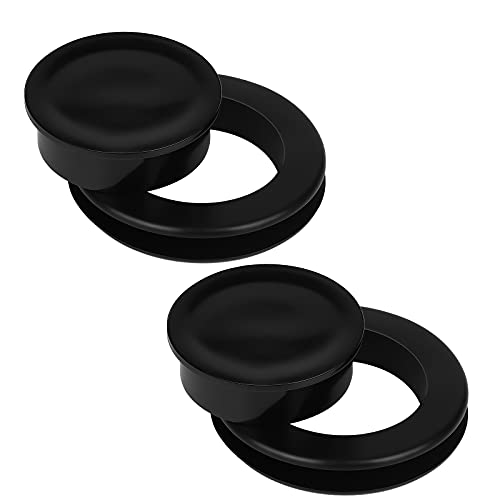 AIEX 5cm 2 Set Patio Tischschirm Loch Ring und Kappen Set Silikon Einschließlich 2 Ringe und 2 Stopper (Schwarz) von AIEX