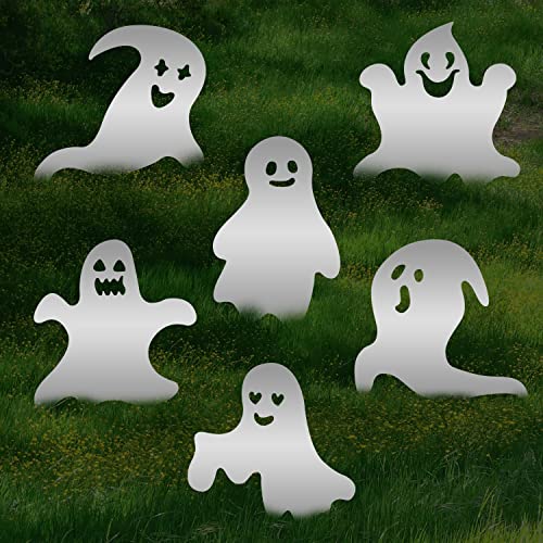 AIEX 6 Halloween Gartendeko Halloween Garten Halloween Deko Outdoor Halloween Outdoor Halloween-Pfähle Halloween-Hofschilder Dekorationen Halloween Vorsicht Schilder von AIEX