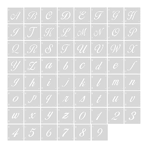 AIEX 62 Stück Schablonen, Alphabet, Kalligraphie, 4 cm, Bauernhof-Stil, Alphabet, Zahlen, Schablonen, Alphabet, für Kunst, Projekte, Dekoration, DIY, Malerei AIEX 62 Stück Schablonen, Alphabet, Kalligraphie, 4 cm, Bauernhof-Stil, Alphabet, Zahlen, Schablonen, Alphabet, für Kunst, Projekte, Dekoration, DIY, Malerei von AIEX