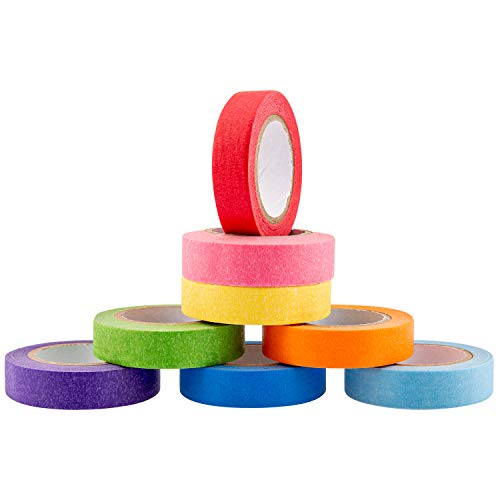 AIEX Buntes Masking Tape Regenbogen Buntes Abdeckband beschreibbar für Handarbeiten, Basteln, Farbcode (15 mm) von AIEX