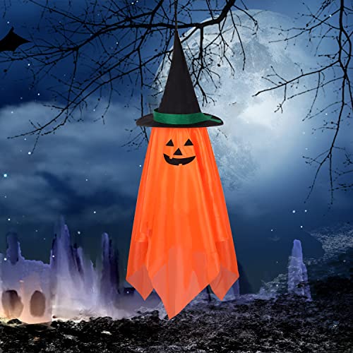 AIEX Halloween Kürbis Halloween Kürbis Deko Kürbis Deko Halloween Deko Halloween Hängende Kürbis-Ornamente, Kürbis mit Hexenhut, Dekoration, Halloween-Dekorationen, Kürbis-Zaubererhut von AIEX