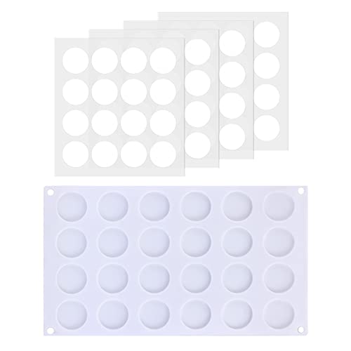 AIEX Wachssiegel Silikon Pad, Wachssiegel Silikonform Silikonmatte Wachssiegel Stempel mit 240 Stück Rund Klebepunkte Doppelseitig für DIY Wachssiegel Handwerk (3,3cm Durchmesser) von AIEX