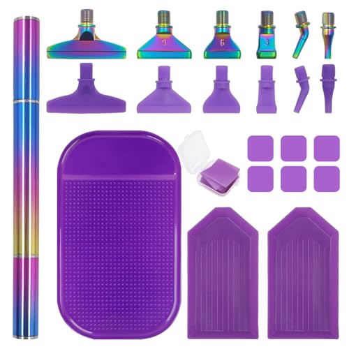 AIFUDA 22-teiliges Diamant-Malstift-Set, 5D-Diamant-Kunst-Malerei-Zubehör, Werkzeug mit 12 Schraubengewinde-Spitzen für DIY-Malerei, Handwerk von AIFUDA