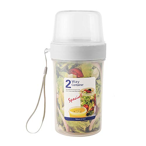 AIFUSI Lunchpot, 1070ml praktischer Müslibecher, Joghurtbecher, to go Becher Geeignet für Tiefkühler, Mikrowelle und Spülmaschine von AIFUSI