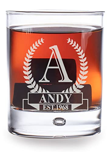 AIGAT 1 Stück Whiskeyglas mit Gravur, personalisierbar, 280 ml von AIGAT