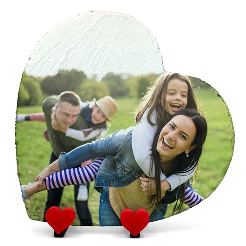 AIGAT Personalisierte Naturschiefer-Tafel Foto Text mit Display Herz Stand - Ihr eigenes Design V2 - Größe 25x25cm AIGAT Personalisierte Naturschiefer-Tafel Foto Text mit Display Herz Stand - Ihr eigenes Design V2 - Größe 25x25cm von AIGAT