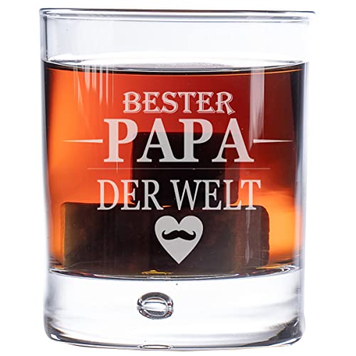 AIGAT Personalisierte Whisky Glas mit Gravur Bester Papa der Welt - Geschenk für Papa 270ml von AIGAT