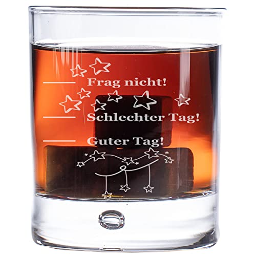 AIGAT Personalisierte Whisky Glas mit Gravur Guter Tag, Schlechter Tag, Frag nicht! - Geschenk für Papa 270ml von AIGAT