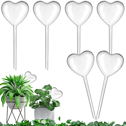 6 Stück Große Gießkugeln - 25x10cm Herz Pflanzen Bewässerungskugeln Topfpflanzen Selbstbewässerung PVC Bewässerung-Kugeln Wasserspender für Pflanzen im Urlaub zur Dosierte Bewässerung von AIGOHOM