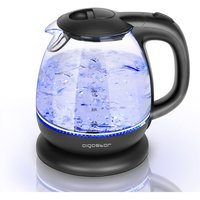 Glas Wasserkocher, Kleiner wasserkocher glas mit led-beleuchtung, 1 Liter, 2200W, Wasserkocher Klein, Schnellkochfunktion, Abschaltautomatik Glas Wasserkocher, Kleiner wasserkocher glas mit led-beleuchtung, 1 Liter, 2200W, Wasserkocher Klein, Schnellkochfunktion, Abschaltautomatik von AIGOSTAR