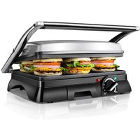 Aigostar - Samson 30KLU- xxl Kontaktgrill Panini Grill,Sandwich Maker,2000 Watt, antihaft beschichtetes Edelstahl, 180 Grad aufklappbar, von AIGOSTAR