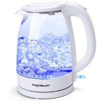 Eve - Wasserkocher Glas 1,7 Liter Weiß, Glaswasserkocher led Beleuchtung, Optimierte Ausgusstülle, Kalkfilter, 360° Basis, 2200 Watt, von AIGOSTAR