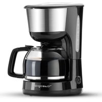 Kaffeemaschine Edelstahl, 1000 watt Filterkaffeemaschine Glaskanne bis 10 Tassen, 1,25l, Warmhalteplatte, Abschaltautomatik, Tropf-Stopp, schwarz von AIGOSTAR