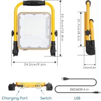 Wiederaufladbarer Led-Scheinwerfer 50 W Austauschbare Batterien Kaltes Licht Tragbar von AIGOSTAR