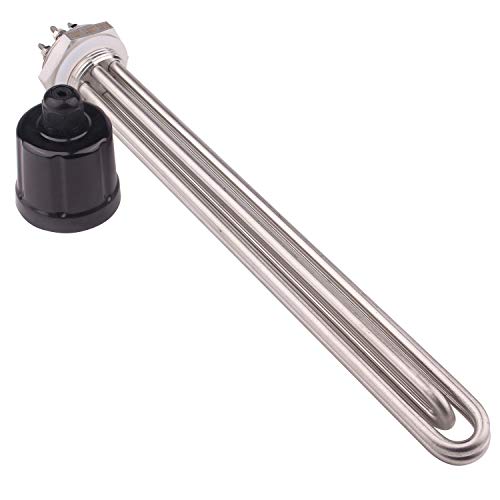 220V 12000W 3U 1.25 Zoll (DN32) 41.9mm BSP-Gewinde Elektrisches Heizelement Edelstahlflansch mit Silikonring und Kunststoffabdeckung von AIICIOO